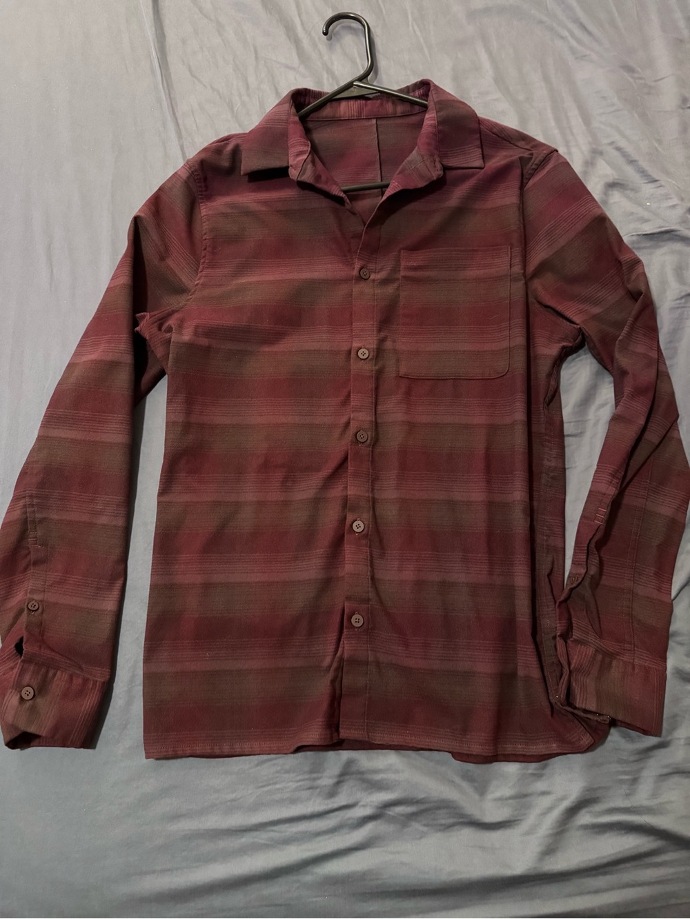 Lululemon Masons Peak Long Sleeve Flannel Shirt Black Red Buffalo Plaid Small